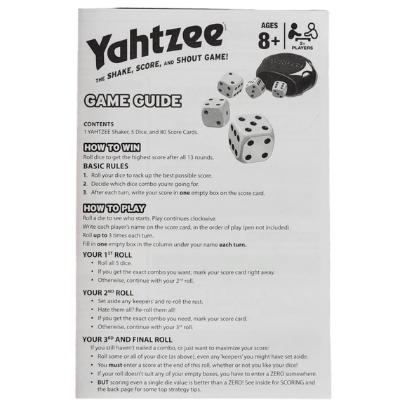 Yahtzee The Shake, Score, & Shout Game - Hasbro 2014 - Picture 5 of 7